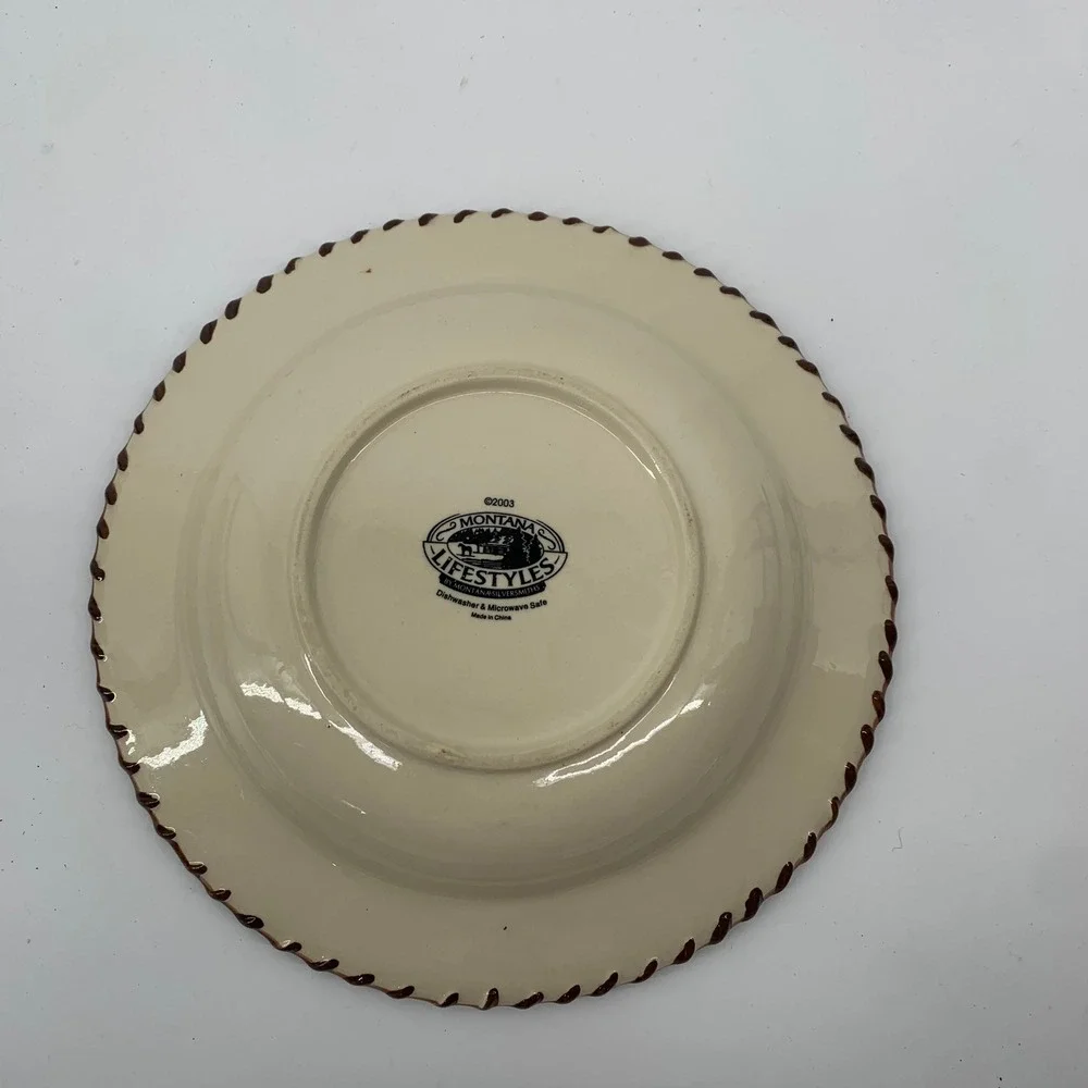Montana Lifestyles Silversmiths Branded Cattle Bowl Plate 9.5